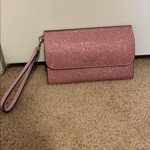 Kate spade pink glitter wristlet